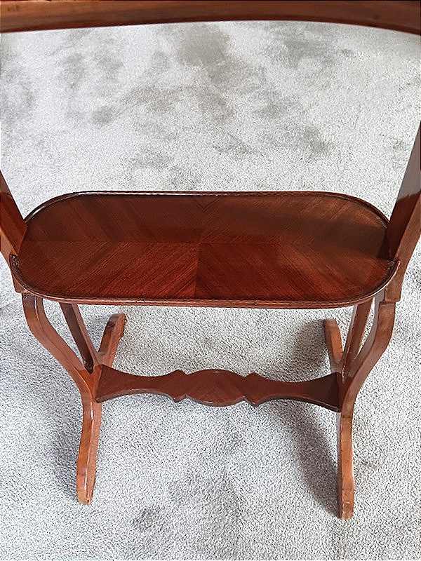 Kidney Table, Flying Table In Mahogany Marquetry-photo-2