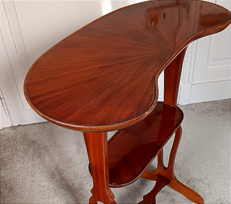 Kidney Table, Flying Table In Mahogany Marquetry-photo-8