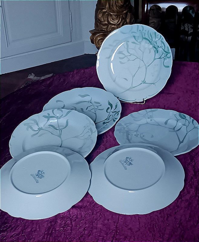 Edmond Lachenal et la faïencerie Keller et Guérin service Gui 6 assiettes de table 26 cm (2)-photo-4