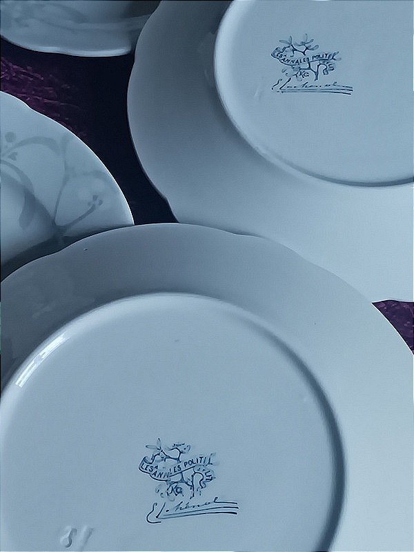 Edmond Lachenal et la faïencerie Keller et Guérin service Gui 6 assiettes de table 26 cm (2)-photo-1