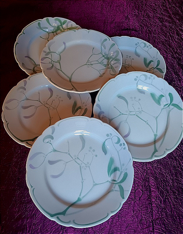 Edmond Lachenal And Keller Et Guérin Service Gui 6 Dinner Plates 22 Cm (4)-photo-3