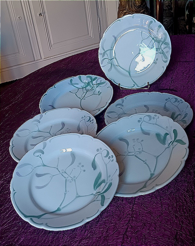 Edmond Lachenal And Keller Et Guérin Service Gui 6 Dinner Plates 22 Cm (4)