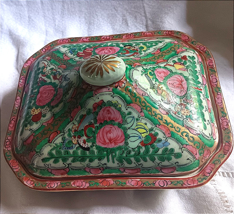 Plat couvert en porcelaine de Chine Canton 乾隆年製-photo-6