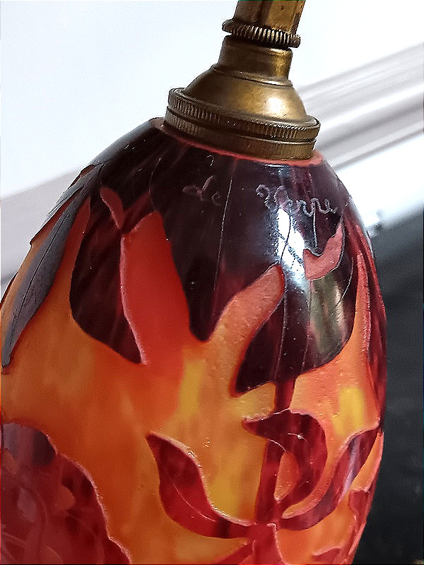 Le Verre Français Aux Pivoines Lamp Charles Schneider Art Nouveau Art Deco Circa 1925-photo-1