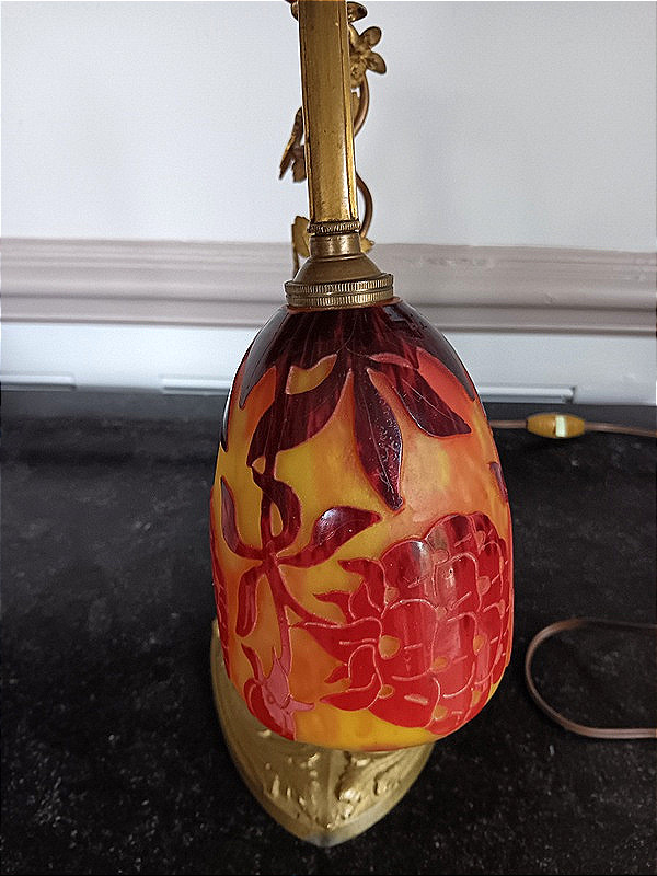Le Verre Français Aux Pivoines Lamp Charles Schneider Art Nouveau Art Deco Circa 1925-photo-4