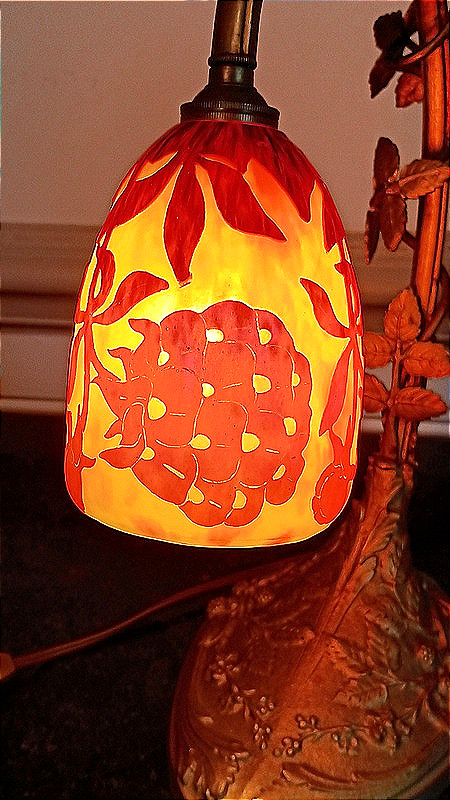 Le Verre Français Aux Pivoines Lamp Charles Schneider Art Nouveau Art Deco Circa 1925-photo-5