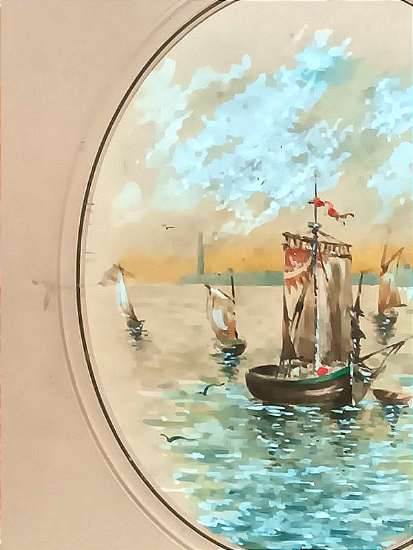 Entrance To The Venice Lagoon Gouache And Watercolor Drawing-photo-3