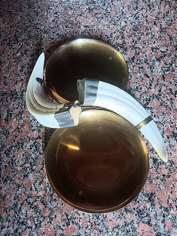  Vide poche coupe Double 29, 7 cm Art déco avec 2 Défenses dents De Phacochère-photo-3