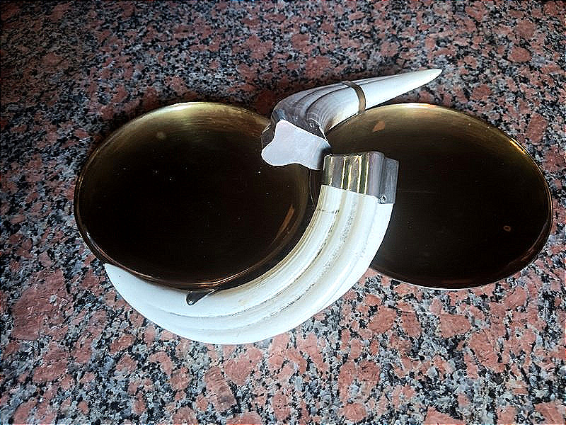  Vide poche coupe Double 29, 7 cm Art déco avec 2 Défenses dents De Phacochère-photo-4