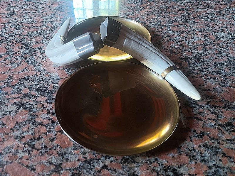  Vide poche coupe Double 29, 7 cm Art déco avec 2 Défenses dents De Phacochère-photo-3