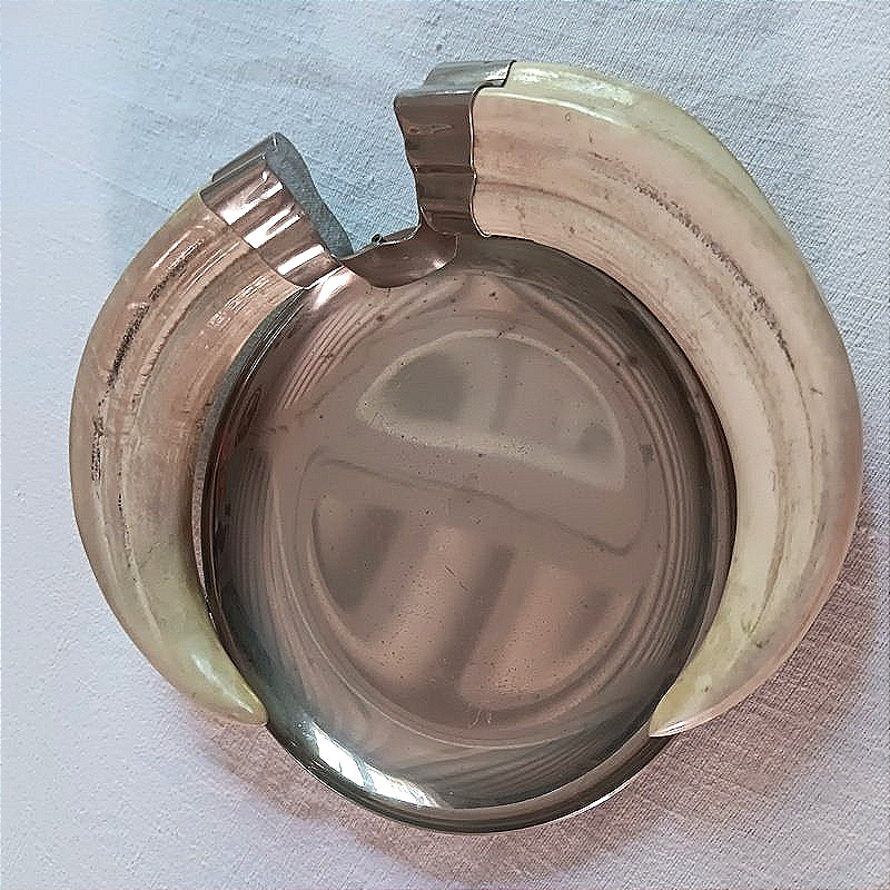 Vide poche coupe Art déco avec 2 Défenses dents De Phacochère (2)-photo-4