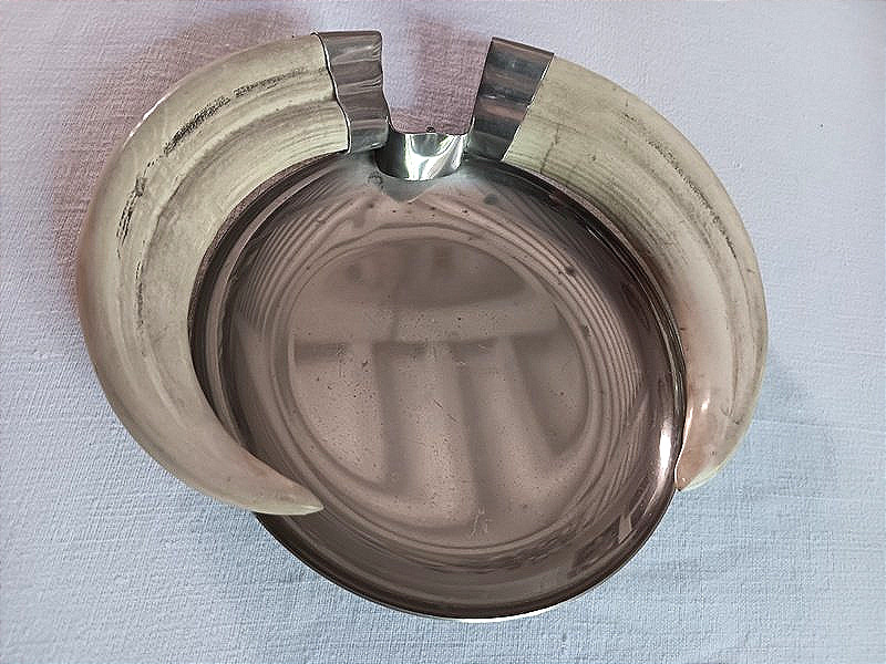 Vide poche coupe Art déco avec 2 Défenses dents De Phacochère (2)