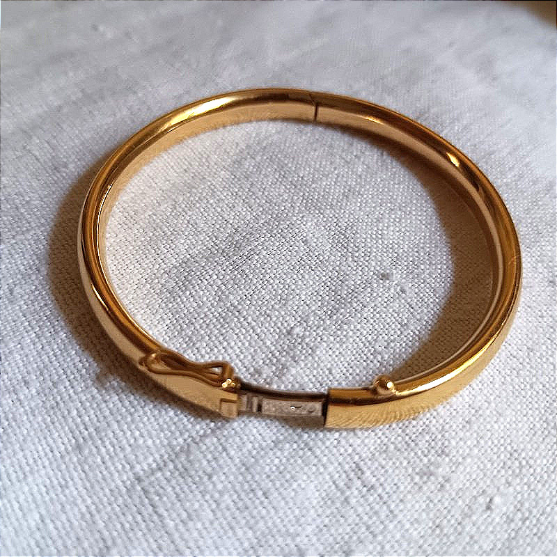 Bracelet jonc or 18 carats 13, 50 g-photo-4