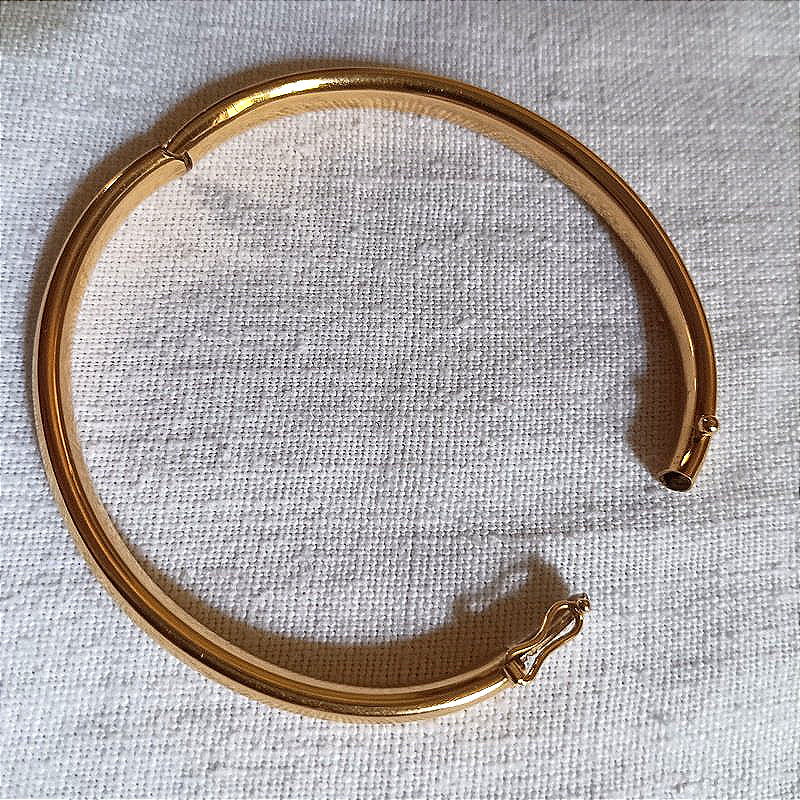 Bracelet jonc or 18 carats 13, 50 g-photo-4
