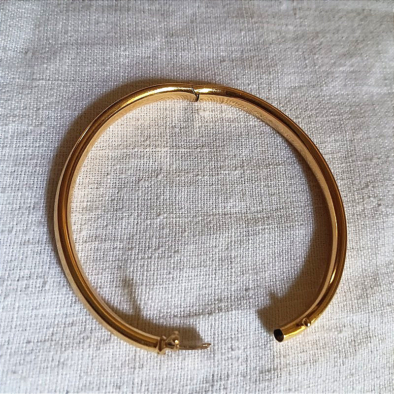 Bracelet jonc or 18 carats 13, 50 g-photo-5