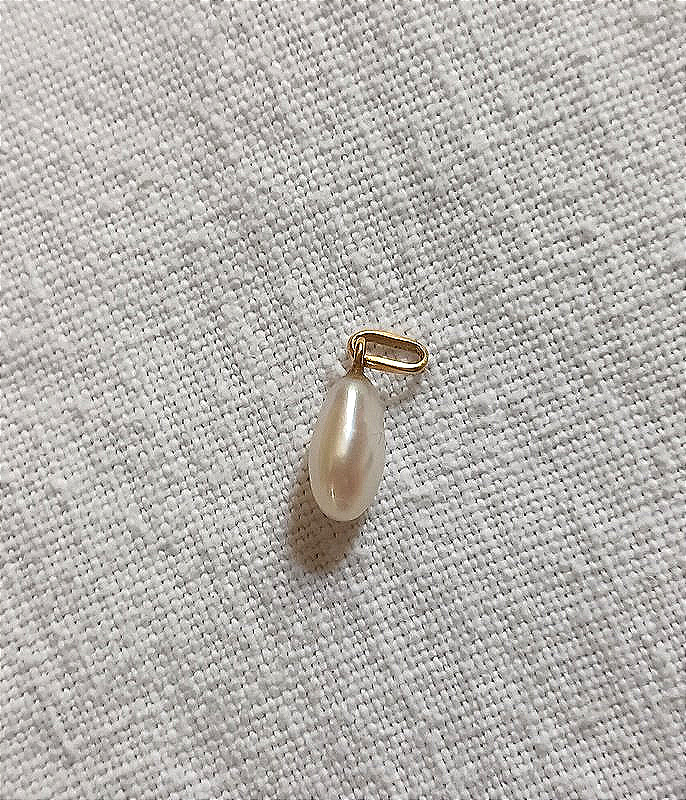 Pendentif perle baroque forme goutte et or 18 carats-photo-3
