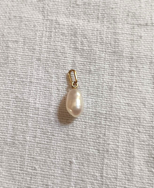 Pendentif perle baroque forme goutte et or 18 carats-photo-4