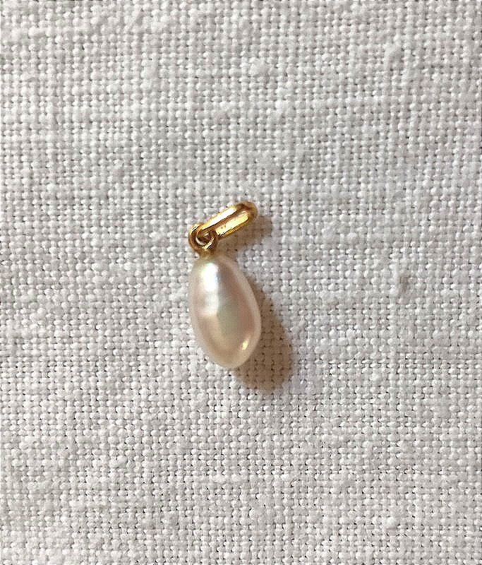 Pendentif perle baroque forme goutte et or 18 carats-photo-3