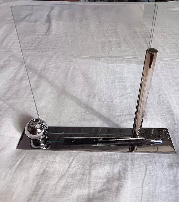 Cadre double porte photo Moderniste Art déco en bronze chromé vers 1930 (2)