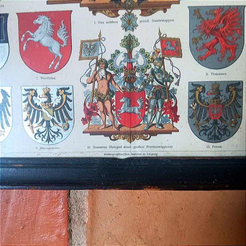 Two Framed Pieces Featuring The Coats Of Arms Of The German Empire And Prussia, Circa 1870-photo-3