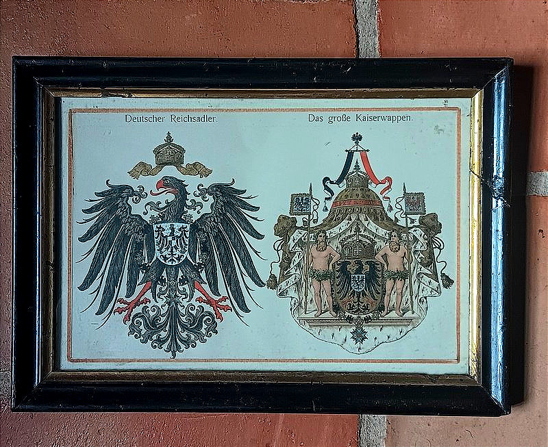 Two Framed Pieces Featuring The Coats Of Arms Of The German Empire And Prussia, Circa 1870-photo-4