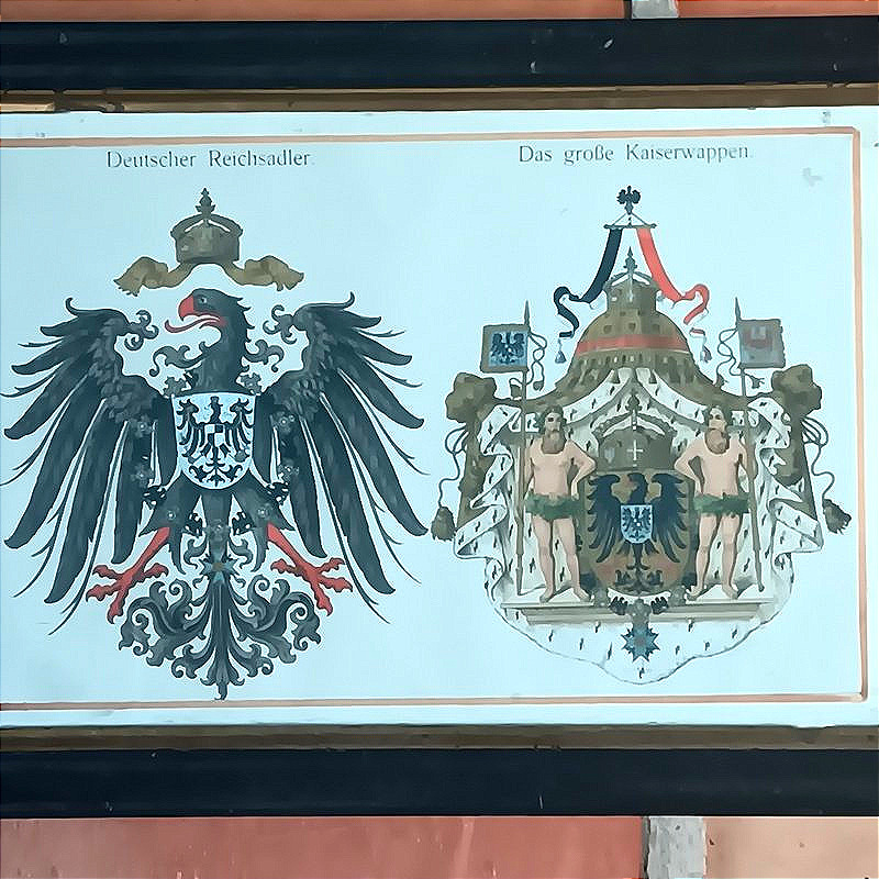 Two Framed Pieces Featuring The Coats Of Arms Of The German Empire And Prussia, Circa 1870-photo-6