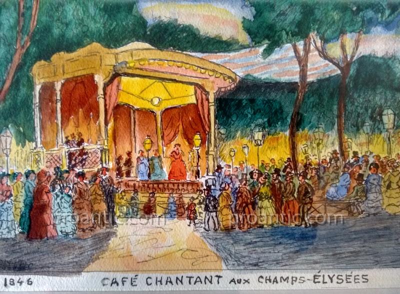 Elisée Maclet (1881 - 1962) Aquarelle Champs Elysées Paris-photo-4