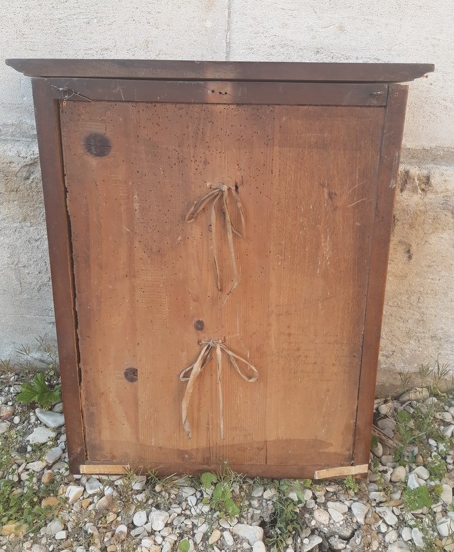 Niche Of Wall Frame With Pediment For Presentation In Oak Wood Eure Normandy End XVIIIth-photo-2