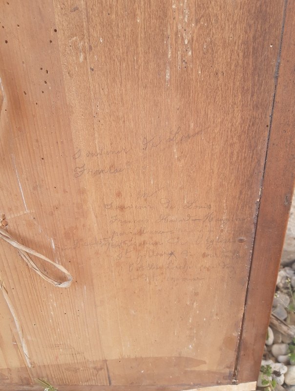 Niche d'applique oratoire cadre à fronton pour présentation en bois de chêne Eure Normandie Fin XVIIIème-photo-3