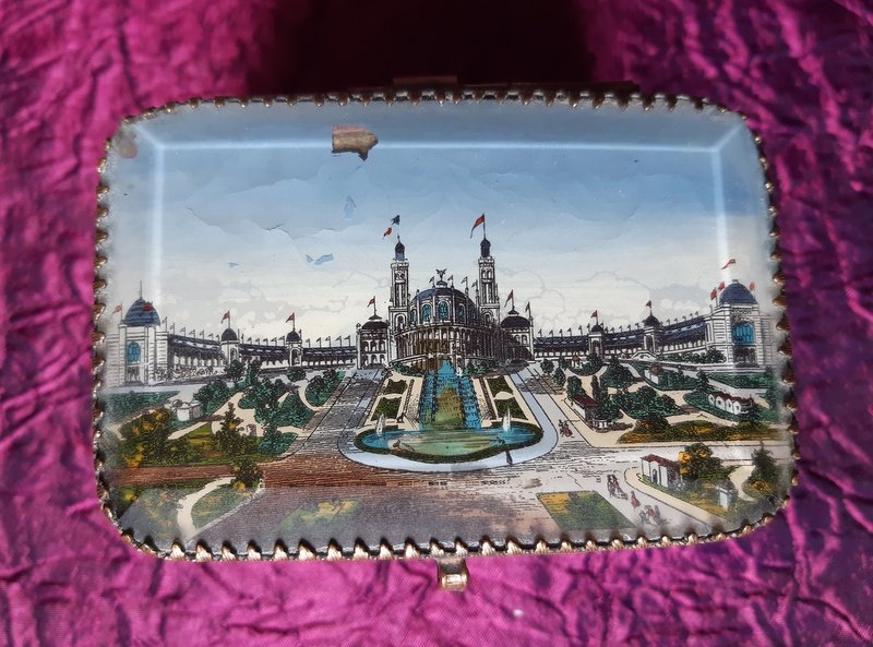 Two Boxes Box Jewelry Box Fixed Under Glass Le Palais Trocadéro Souvenir From Paris-photo-2