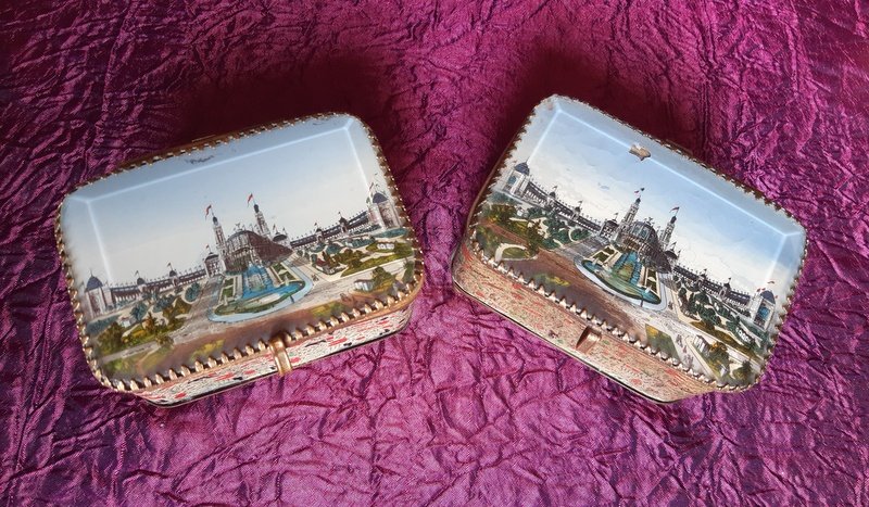 Two Boxes Box Jewelry Box Fixed Under Glass Le Palais Trocadéro Souvenir From Paris