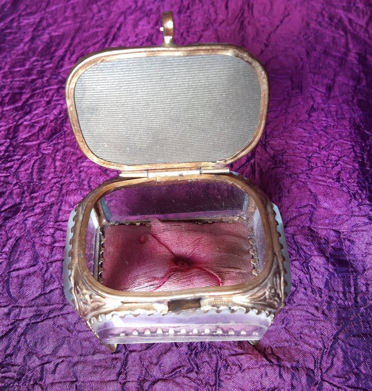 Box Jewelery Box Fixed Under Glass Le Palais Du Trocadéro Souvenir From Paris 1878 XIX-photo-2
