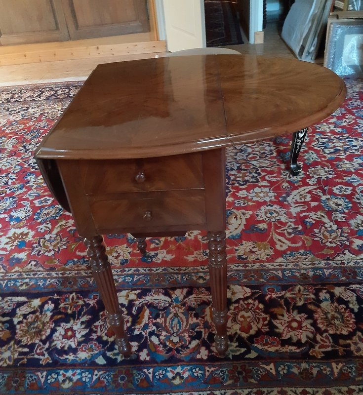 Side Table Flying Table Worker Bedside Mahogany XIXth Century-photo-1