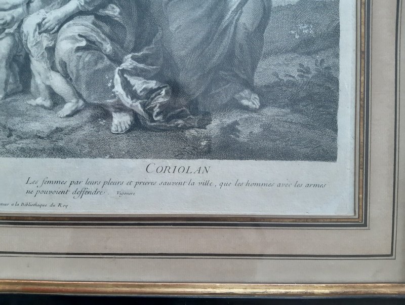 Coriolanus Engraving By H. Simon Thomassin After A Painting By Charles De La Fosse-photo-2