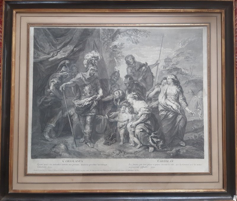 Coriolanus Engraving By H. Simon Thomassin After A Painting By Charles De La Fosse