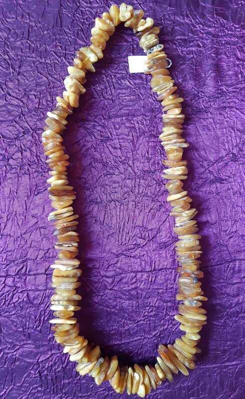 Long Amber Brutalist Necklace-photo-2