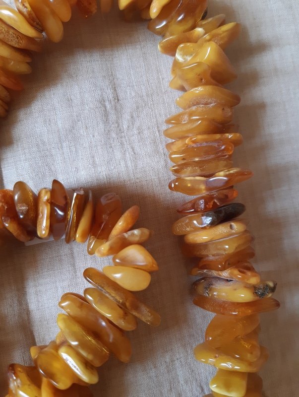 Long Amber Brutalist Necklace-photo-1