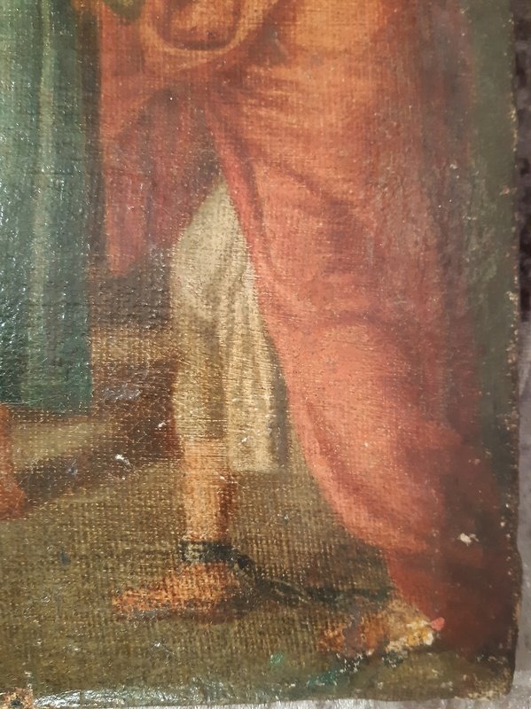 Table Oil On Canvas Saint Peter In Links XVIIth Century-photo-4