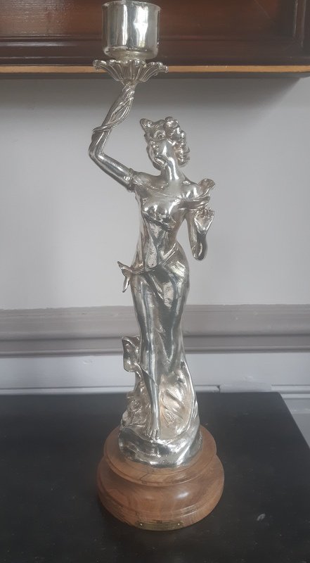 Julien Caussé-cadet(1869-1914) Sculpture En Bronze Argenté d'époque Art Nouveau Vers 1900  