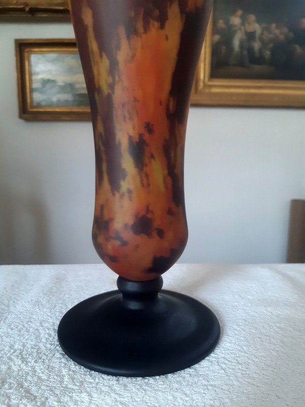 Beau Vase Schneider De Forme Naturaliste d'&eacute;poque Art D&eacute;co Vers 1920  1925-photo-2