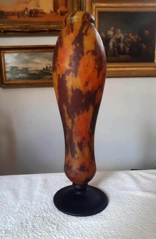 Beautiful Schneider Vase Naturalist Shape Art Deco Period Around 1920 1925-photo-3