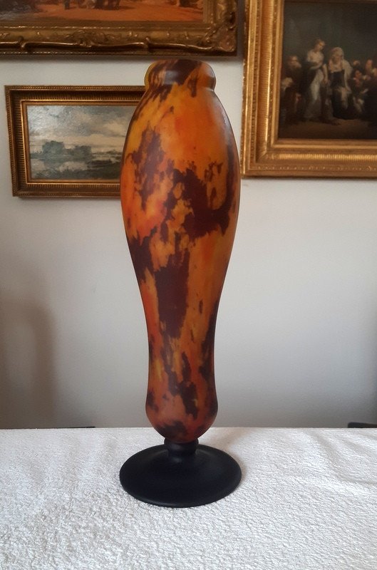 Beau Vase Schneider De Forme Naturaliste d'&eacute;poque Art D&eacute;co Vers 1920  1925