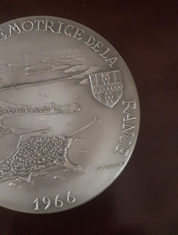 Medal Tidal Plant Barrage De La Rance 1966 Silver Bronze Flourat Between Saint Malo And Dinard Brittany-photo-4