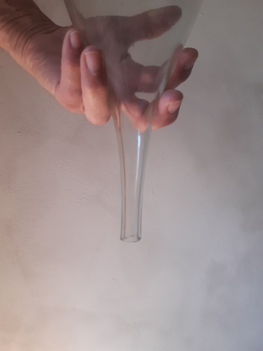 Bel Entonnoir De Pharmacie En Verre Soufflé XIXème Siècle-photo-4