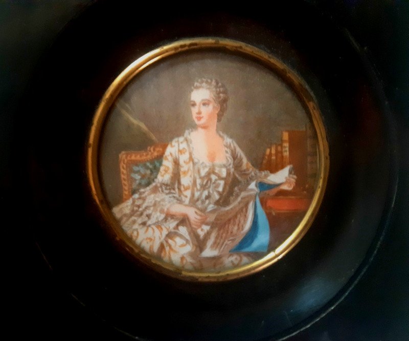 Beautiful Set Of Miniature Portrait Miniatures In Gouache On Ivory Of A Young Woman Late Nineteenth-photo-3