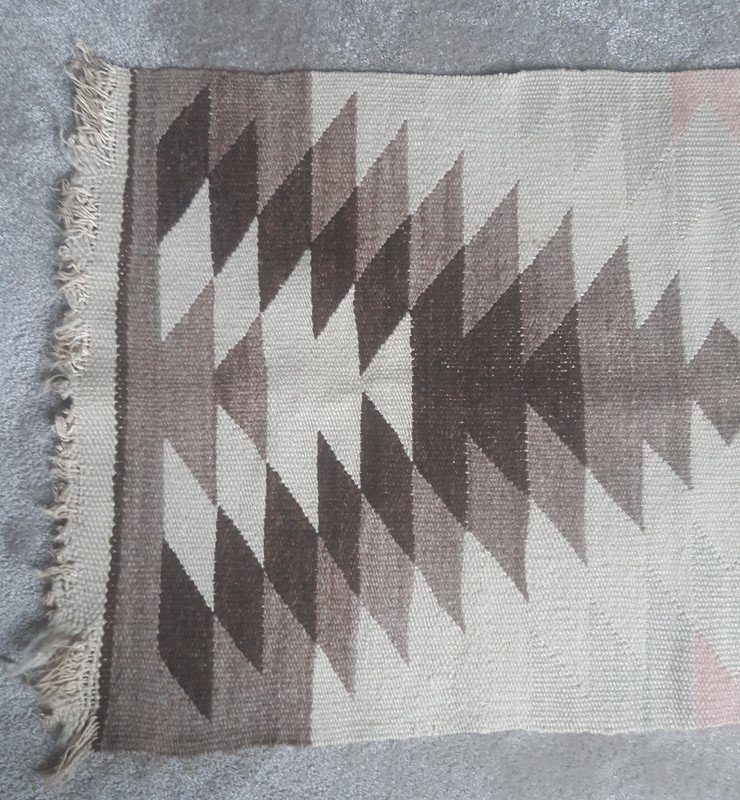 Pretty Small Carpet Navajo Indians America Geometric Design Around 1920-photo-2