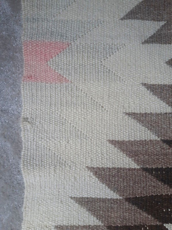 Pretty Small Carpet Navajo Indians America Geometric Design Around 1920-photo-1