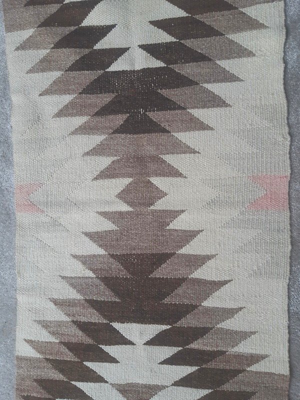 Pretty Small Carpet Navajo Indians America Geometric Design Around 1920-photo-5
