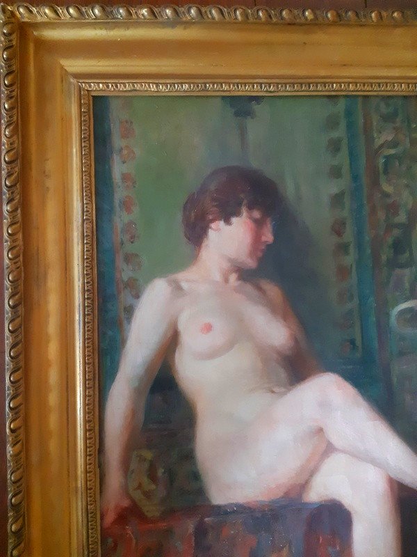 Odalisque Nu Au Narguilé Harem Jeune Femme Orientale Nue XIXème Siècle-photo-2