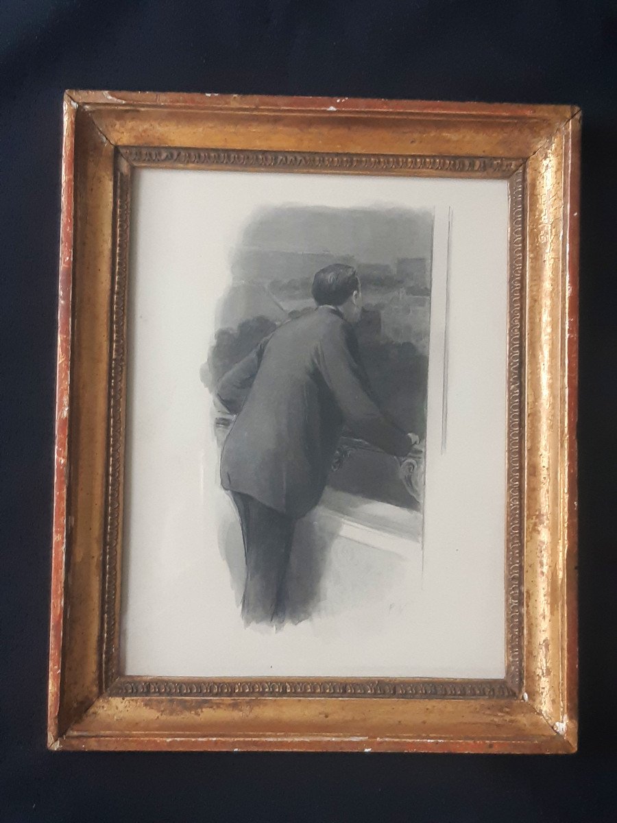 Pierre Vidal (1849-1929) Watercolor Drawing Lavis Illustration By Paul Margueritte (1860-1918)